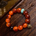 Natural Golden Agate Vintage Unisex Bracelet
