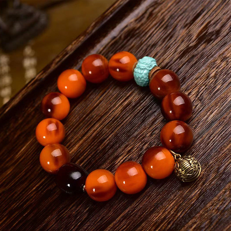 Natural Golden Agate Vintage Unisex Bracelet