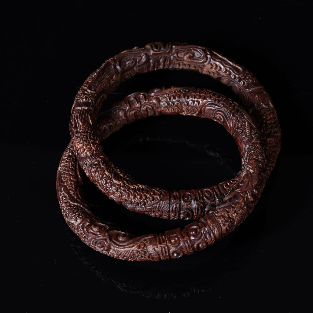 Thunderstruck Jujube Wood Dragon Qiankun Balance Bangle