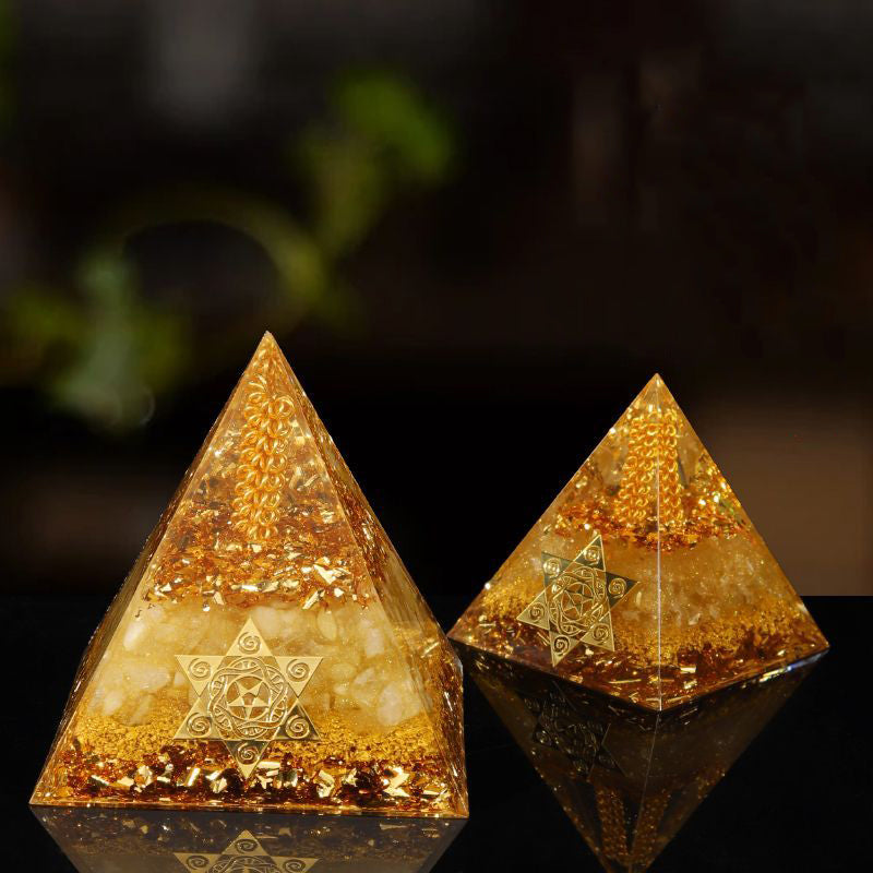 Feng Shui Pyramid Crystal Healing Energy Infusion Meditation Wealth Love - Hexagram Sacred Geometry Spiritual Decor