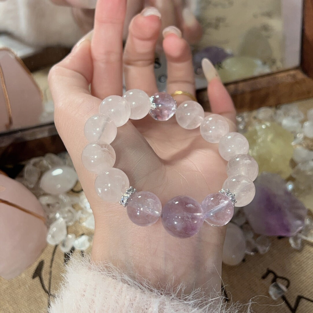Gentle Healing Rose Quartz Lavender Amethyst Bracelet