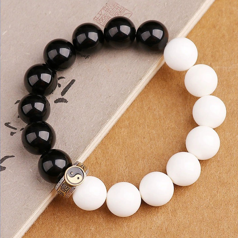 Tai Chi Feng Shui Bracelet - Black Obsidian Yin Yang Energy Balance