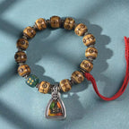 Camel Bone Silver Inlay Barrel Beads Bracelet Gau Box Charm