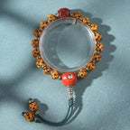 Camel Bone Hollow Carved Bracelet Glass Guru Beads Dice Charm