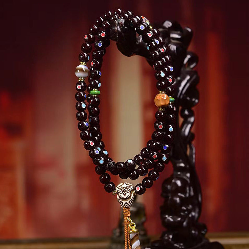 Cinnabar Inlaid Bodhi Multi Wrap Spiritual Bracelet