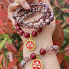Nine-Purple Li Fire Meditation Protection Bracelet | Scented Ash Glass