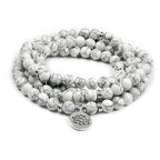 White Green Turquoise Meditation Energy Bracelet | Natural Stone