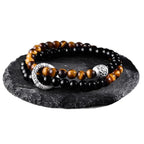 Layered Bracelet Shield - Dual Stone Circle Guardian Defense