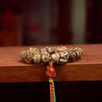 Bone Carved Fox Bracelet Red Agate Fox Tassel Charm