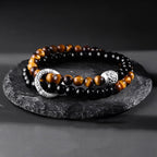 Layered Bracelet Shield - Dual Stone Circle Guardian Defense