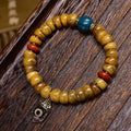 Yak Bone Barrel Beads Bracelet Dzi Sherpa Glass Agate Charm