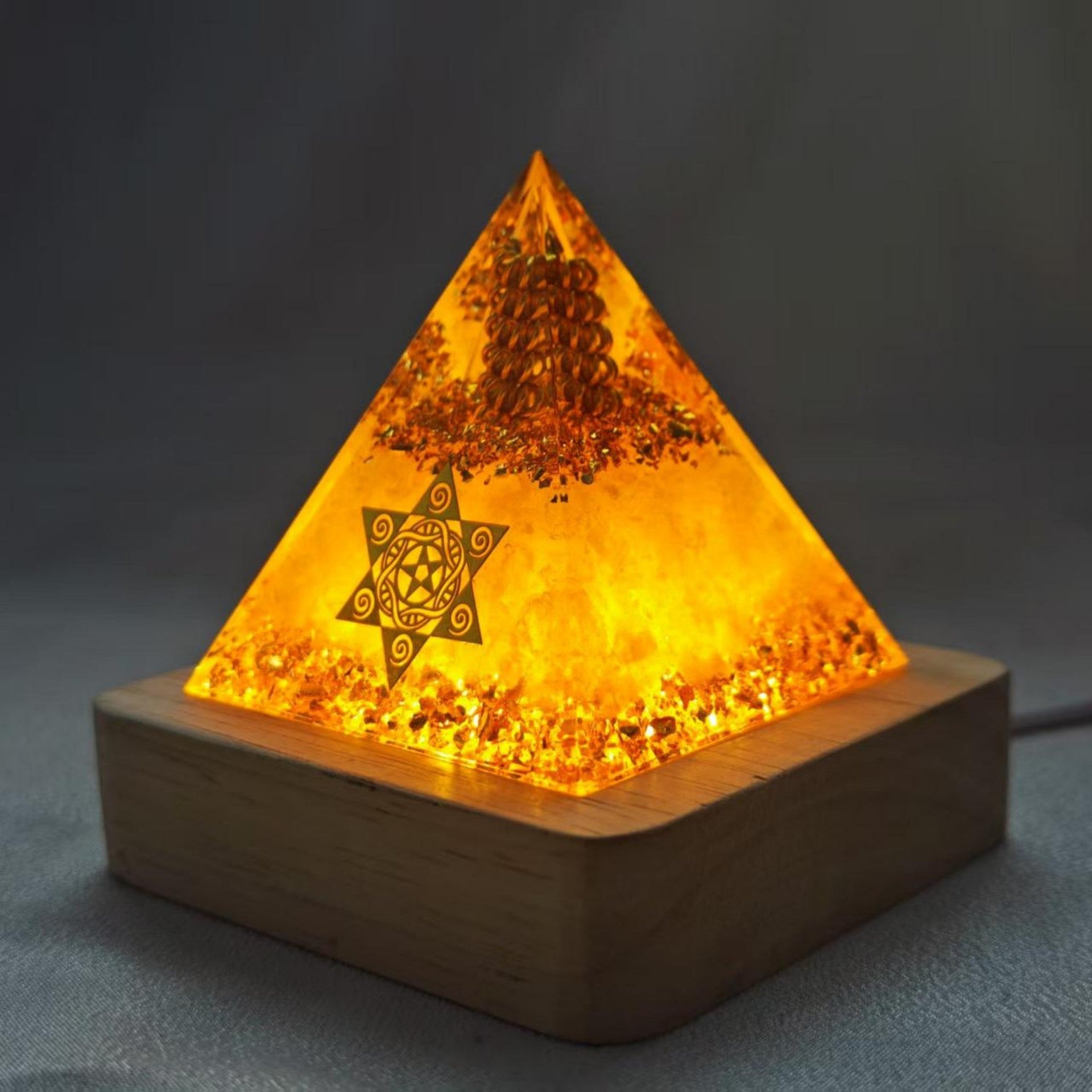 Feng Shui Pyramid Crystal Healing Energy Infusion Meditation Wealth Love - Hexagram Sacred Geometry Spiritual Decor