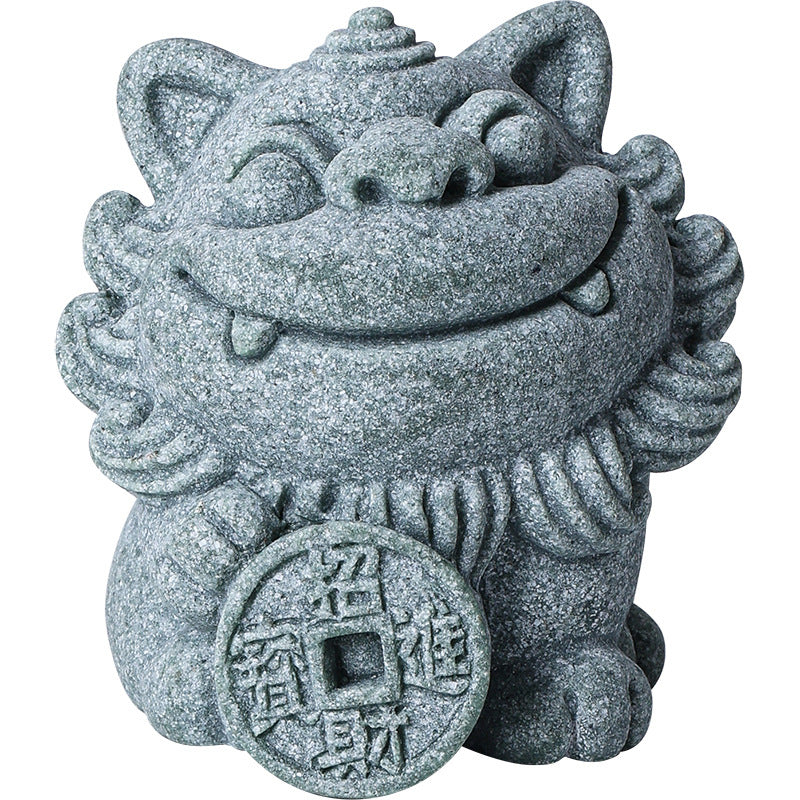 Taiji Aura Bluestone Guardian Lion Décor | Feng Shui Protection