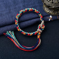 Tibetan Rope Bracelet - Colorful Prayer Beads Meditation Tassel