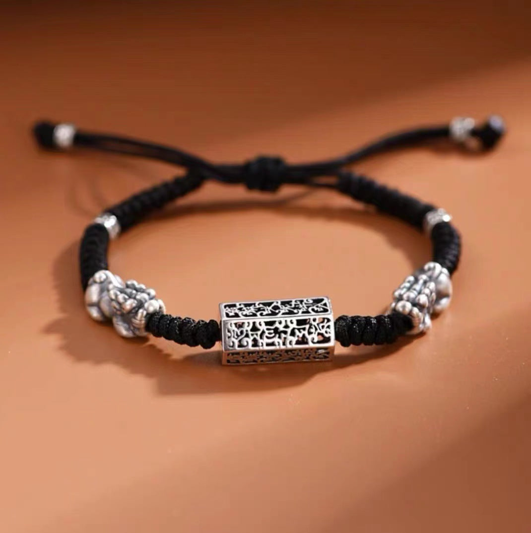 Taiji Aura Kaiguang Pixiu Protection Bracelet | Sterling Silver Lock