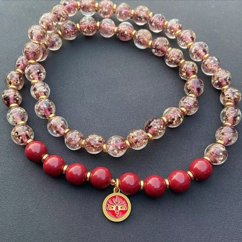 Nine-Purple Li Fire Meditation Protection Bracelet | Scented Ash Glass