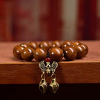 Purple Gold Rat Three Eye Bodhi Bracelet Angel Wing Charm