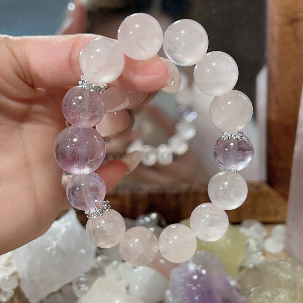 Gentle Healing Rose Quartz Lavender Amethyst Bracelet
