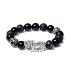 Wealth Guardian Black Obsidian Pixiu Activation Bracelet | Natural Stone