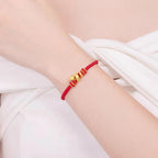 Tai Sui Snake Year Red String Good Luck Bracelet | Gold Plated