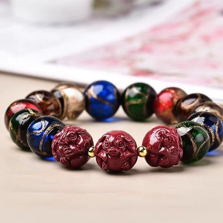 Twelve Zodiac Energy Activation Bracelet | Incense Ash Glass