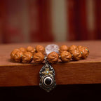 Monkey Head Bodhi Seed Bracelet Evil Eye Dzi Crystal Charm