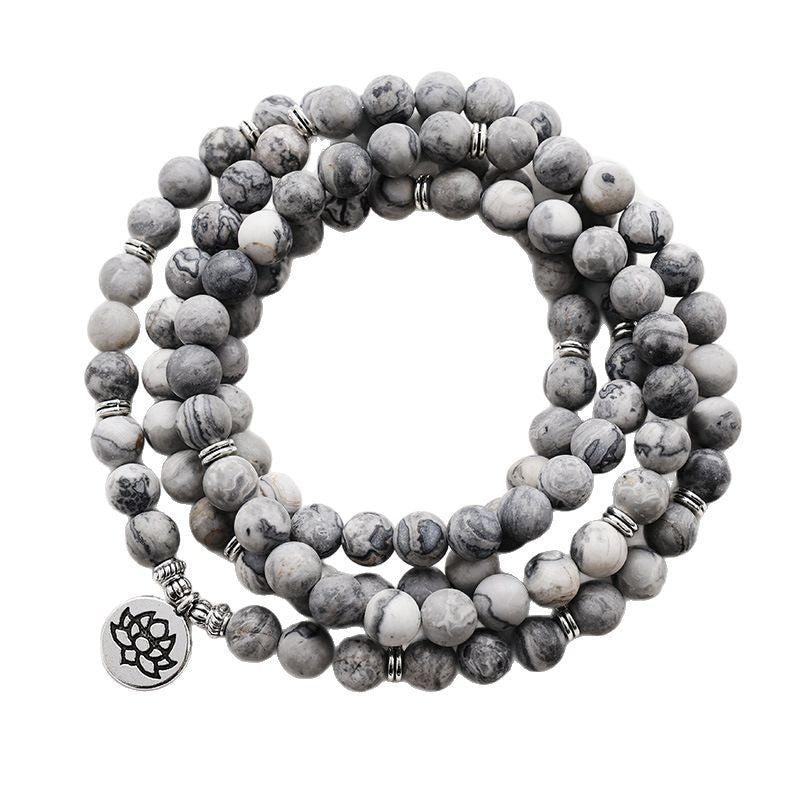 White Green Turquoise Meditation Energy Bracelet | Natural Stone