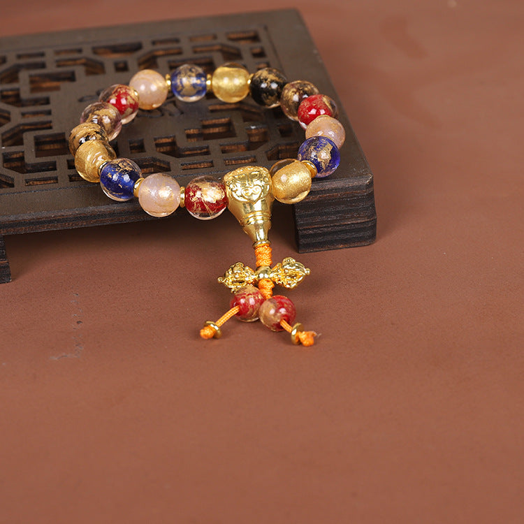 Golden Foil Scented Ash Glass Demon-Slaying Protection Bracelet