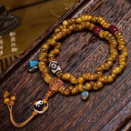 Tibetan Vintage Camel Bone 108 Prayer Beads Bracelet - Taiji Bagua Yak Bone Adai Guardian
