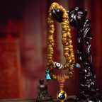 Tibetan Vintage Camel Bone 108 Prayer Beads Bracelet - Taiji Bagua Yak Bone Adai Guardian