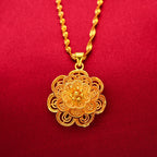 Golden Blossoming Prosperity Energy Pendant Necklace | Feng Shui