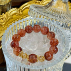 Fortune Turning Red Flower Citrine Money Drawing Bracelet