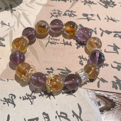 Dual Prosperity Amethyst Citrine Double Energy Bracelet