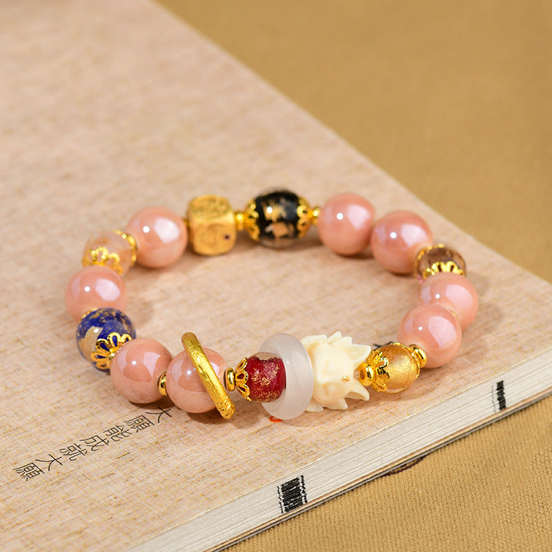 Baiyun Temple Nine-Tailed Fox Energy Protection Bracelet | Scented Ash