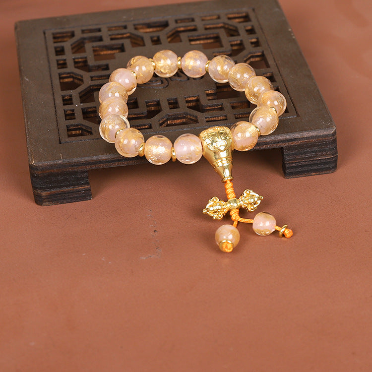 Golden Foil Scented Ash Glass Demon-Slaying Protection Bracelet