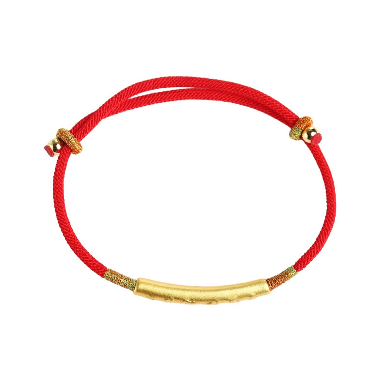 Six-Word Mantra Dragon Knot Red Rope Bracelet