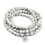 White Green Turquoise Meditation Energy Bracelet | Natural Stone