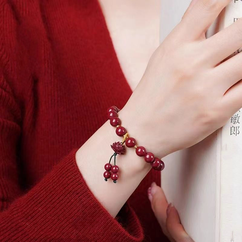 Cinnabar Lotus Peace Bracelet