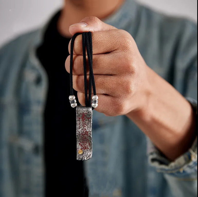 Taoist Rune Protection Peace Pendant | Sacred Talisman Necklace
