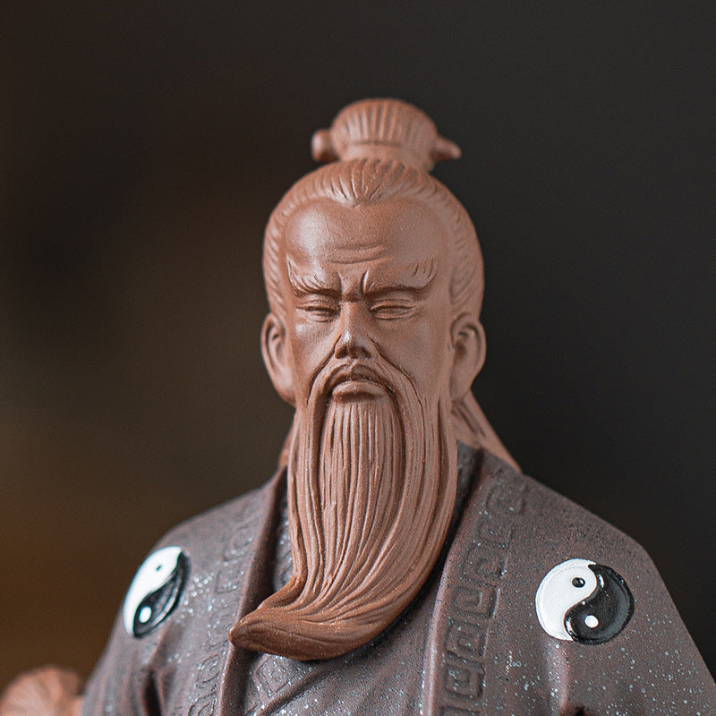 Zhang Sanfeng Home Guardian Ornament | Taoist Ceramic Statue