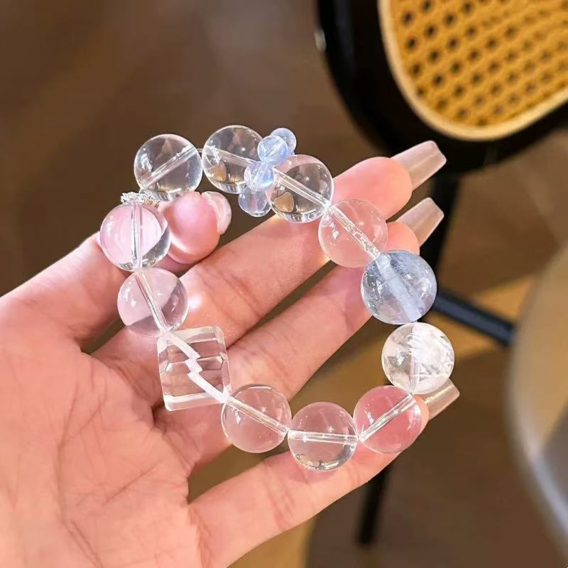 Clear Healing Aquamarine Crystal Clarity Bracelet