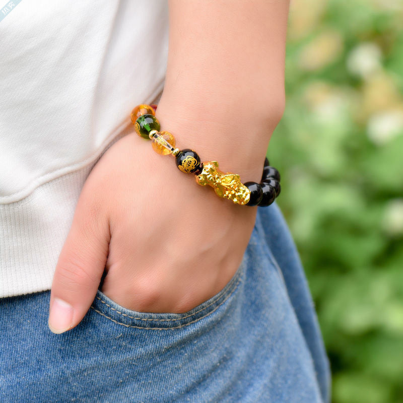 Wealth-Attracting Pixiu Five-Route Caishen Energy Bracelet | Feng Shui