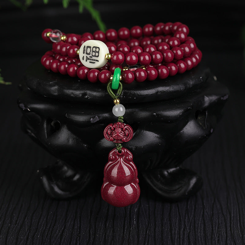 Cinnabar Gourd Pendant Fortune Protection Necklace