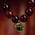 Golden Armor Blood Turtle Agate Bracelet Inlaid Evil Eye Charm