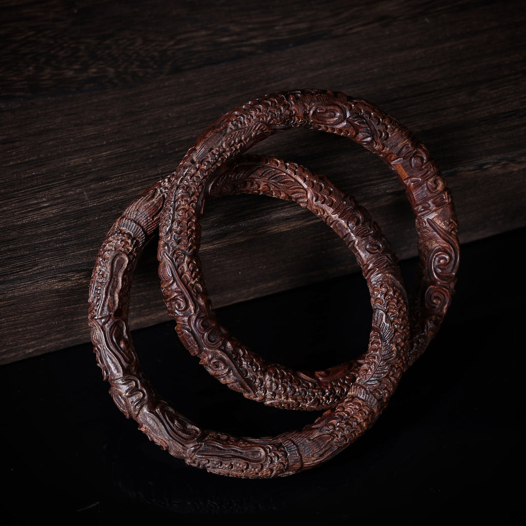 Thunderstruck Jujube Wood Dragon Qiankun Balance Bangle