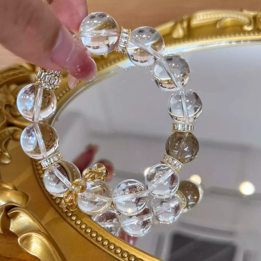 Energy Cleansing Clear Smoky Quartz Grounding Bracelet