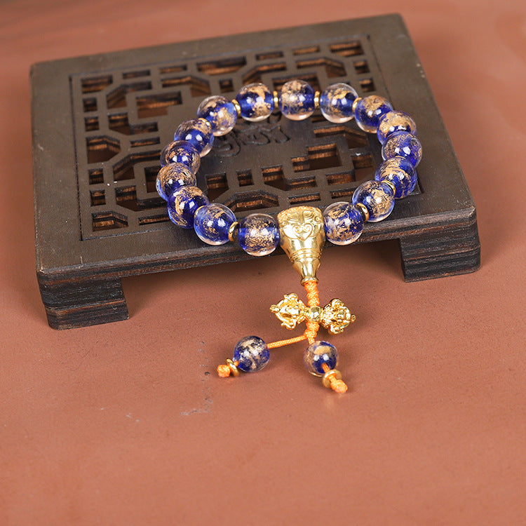 Golden Foil Scented Ash Glass Demon-Slaying Protection Bracelet