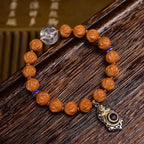 Monkey Head Bodhi Seed Bracelet Evil Eye Dzi Crystal Charm