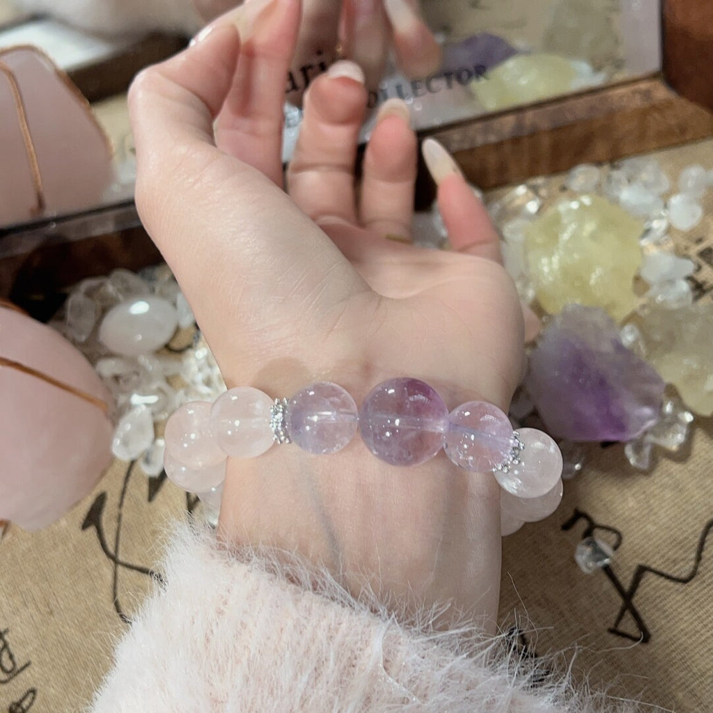 Gentle Healing Rose Quartz Lavender Amethyst Bracelet