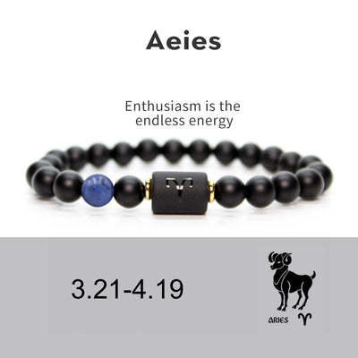 Zodiac Sign Agate Protection Wealth Love Bracelet
